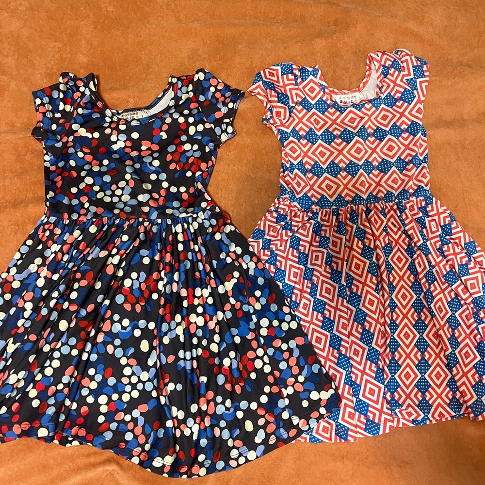 Dot dot smile patriotic dresses size 3/4